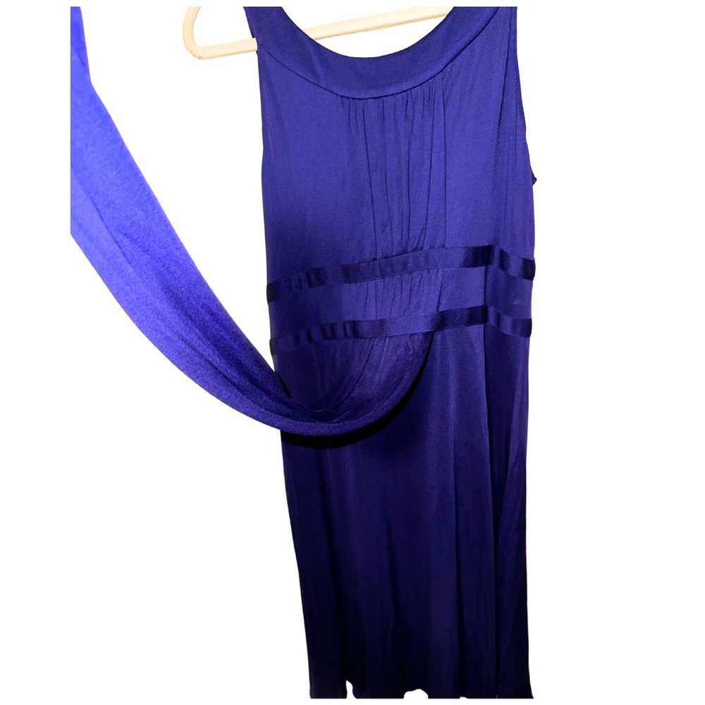 Moschino Silk blend Deep Purple V-neck Grecian dress 12 - Picture 5 of 14